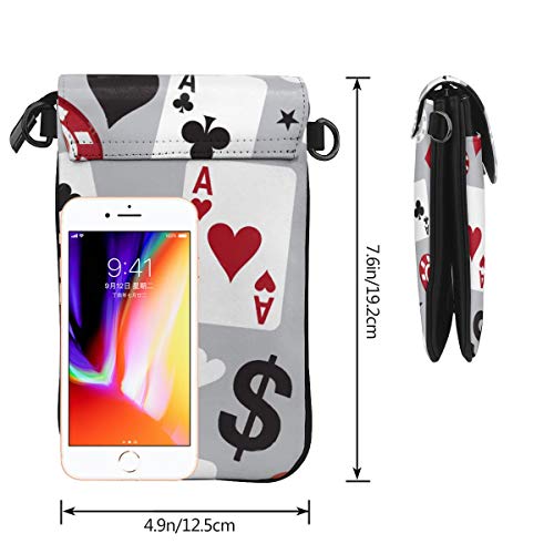 YongColer Fashion Small Cellphone Crossbody Shoulder Bag Poker Card Casino Cell Phone Purse Wallet Lightweight Roomy Pockets Smartphone Bag For Women Girls Teens2