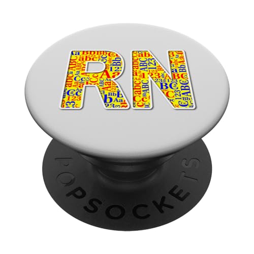 RN Nurses Pediatrics ABC's Kids PopSockets Swappable PopGrip, Black
