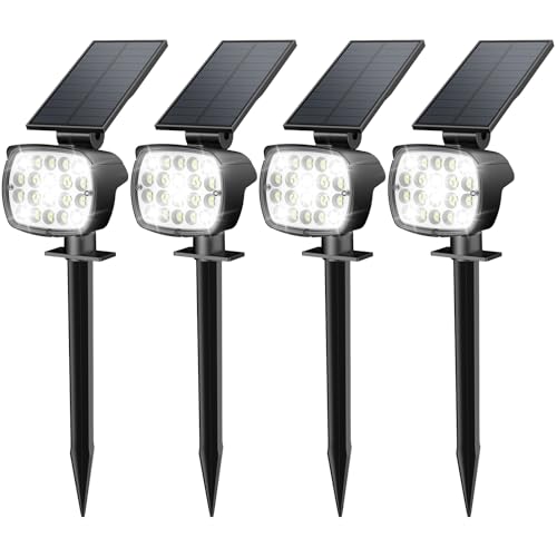 Kaxiida Solar Lights Outdoor Waterproof - 2025 Upgrade 3 Level Ultra Bright Spot Lights Uplights, LED Landscape Spotlight for Tree, Pathway, Wall, Adjustable Solar Panel Auto On/Off