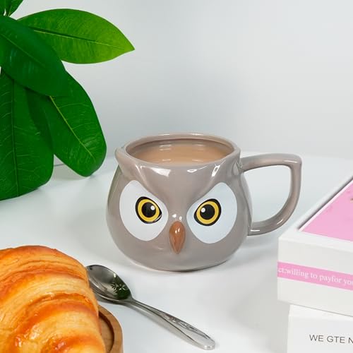 Taza de cerámica con búho 3D 14 oz miniatura 6
