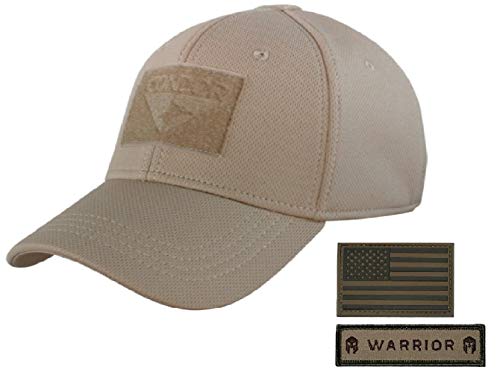 Condor Outdoor Condor Flex Tactical Cap (Brown, S/M) + Free PVC Flag Patch