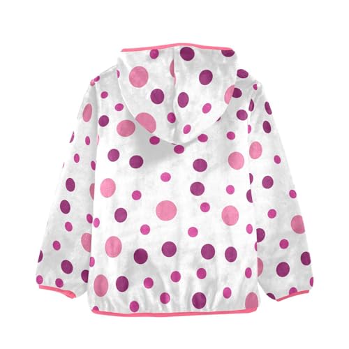 OTVEE Valentine Pink Purple Dots Kids Hoodie Jacket Fall Spring Full Zip Warm Outwear Coat2
