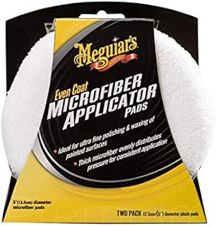 Meguiar's X3080EU Even Coat 5 Inch Microfibre Applicator Pads (2 Pack) for Hand Applying Compounds, Polishes and Leather Cleaners