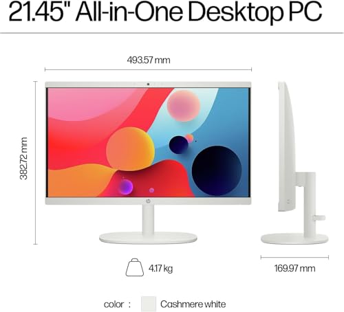 Image of HP 2025 22 inch FHD All-in-One Desktop Computer, 13th Gen Intel Quad-Core Processor, 16GB DDR5 5200MHz RAM, 128GB UFS, HDMI, Type-C, Wi-Fi 6, HD Webcam, Windows 11 Pro