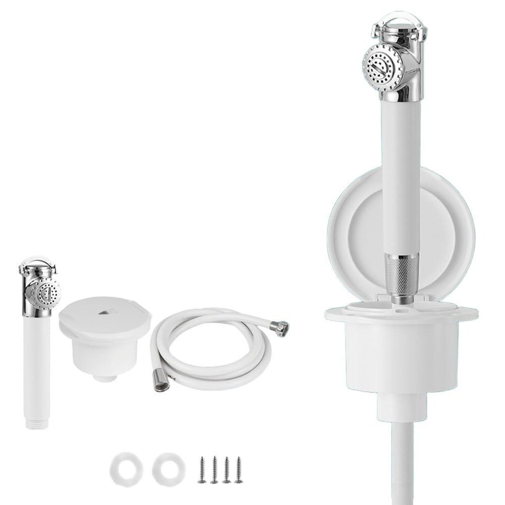 Kit de alcachofa de ducha retráctil presurizada para yate, ducha de