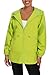 PESION Women's Windbreaker & Waterproof Hooded Rain Jacket Lightweight Outdoor Fashionable Jacket Zip Coat Outerwear Raincoat with Pockets for Mountaineering Hiking Fish Travel, Fresh Green, Large