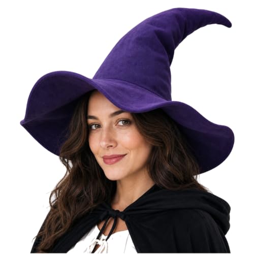 HOMELEX Purple Witch Hat Adult Wizard Hat Sorcerer Accessories Halloween