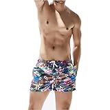 Caidi Herren Badeshort Blume Größe S