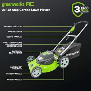 Greenworks 13 Amp 21-Inch Corded Lawn Mower 25112