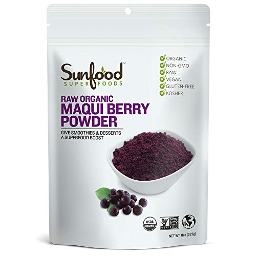 Sunfood Superfoods Raw Organic Maqui Berry Powder, 8 oz (227 g)