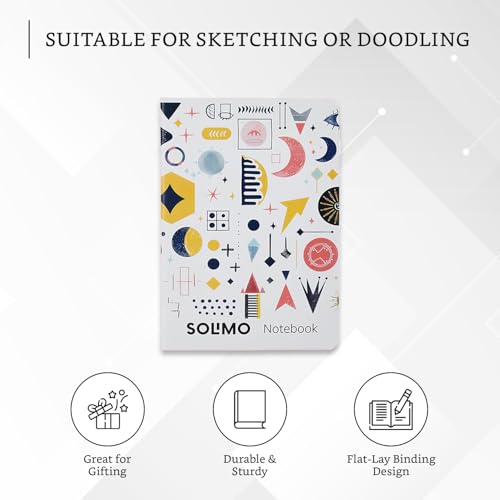 Image of Amazon Brand - Solimo A5 Unruled Notebook | 80 GSM | Easy to Carry | Suitable for Sketching or Doodling, To-do lists & more | Set of 4 | Matte Finish | Floral Design (60 Pages Each)