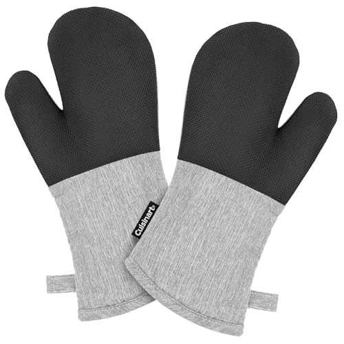 Image of Cuisinart Chambray Kitchen Oven Mitts, Heat-Resistant, 2-Pack, 7 inchx13 inch