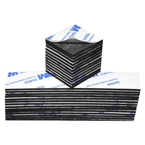 HIKIYEAT Double Sided Foam Tape, Double Sided Mounting Tape,130PCS, Heavy Duty Sticky Adhesive Tape, Include Strip and Square, for Crafts,Mixtiles, Photos, Walls, Home Decoration (Black)