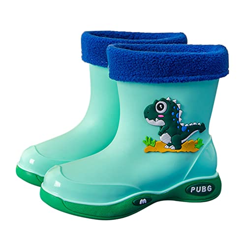 New Kids Girls Cartoon Children's Rain Boots Non Slip Children Water Shoes Classic Children Rainboots Boots Kids Size 4 (Green, 27.00)