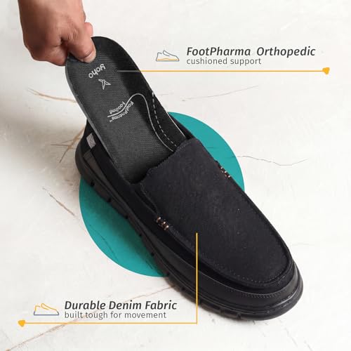 Image of YOHO Loafers for Men | Comfortable Slip on Shoes | Durable Denim Upper | Cushioned Lightweight Footwear | Lofos 101