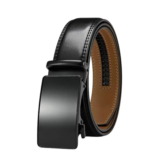 Men Belt Automatic Buckle Belt Wide Brim Alloy Leather Business Belts