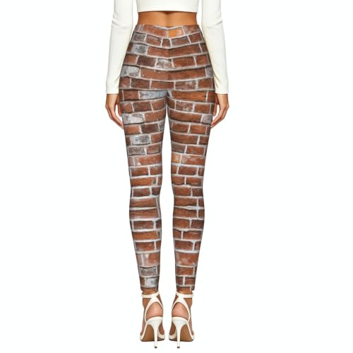 Leggings de compresión Old Brick Wall Print de mujer para entrenamiento 3