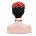 Nicelatus Short Black and Red 2 Tones Hair Wig for Women Short Black Wig with Bang Short Pixie Cut Wig Sythetic Wigs for Black Women