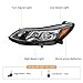 DWVO Headlight Assembly Compatible with 16 17 18 19 2016 2017 2018 2019 Chevy Cruze 2016-2019 16-19 Replacement Headlamp Black Housing Left and Right Set