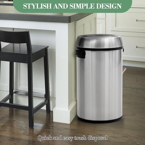 Caneca de Basura de Acero Inoxidable 65L con Tapa Basculante miniatura 7