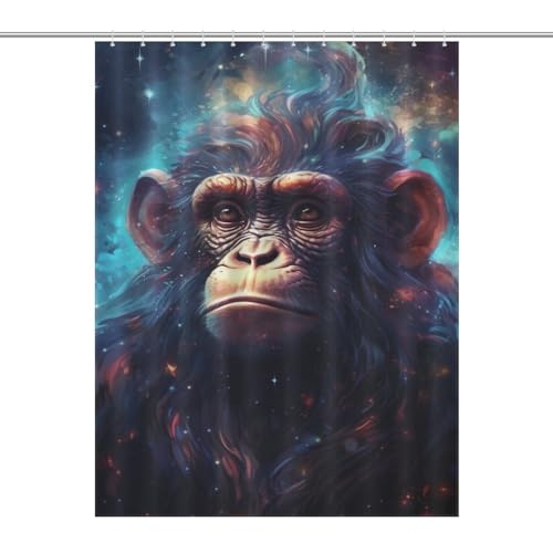 Rideau de douche singe textile 140x183 rideau de bain lavable - 7
