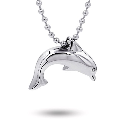 Stainless Steel Dolphin Urn Necklace for Ashes Cremation Jewelry Memorial Keepsake