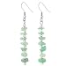 Birthday Stone Chip Crystal Gemstones Semi Precious Beaded Dangle Earrings, Long with Fish Hook, Hypoallergenic