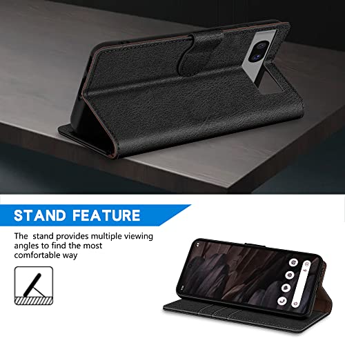 Image of ZZXX for Google Pixel 7a Wallet Case Magnetic Closure 6.1 inch,Black