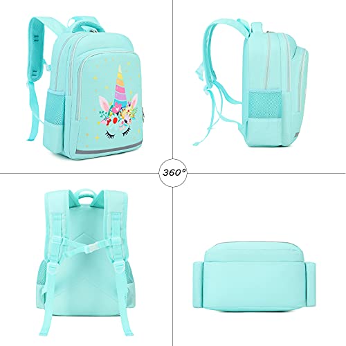Unicorn Backpack And Lunch Box For Girls School Backpack For Girls Unicorn Bookbag Set With Chest Strap Lunch Box And Pencil Bag Preschool Kindergarten Backpack Set #TOP6