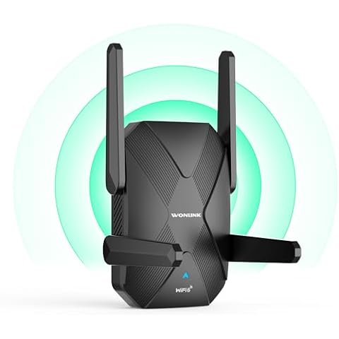 WONLINK 2025 WiFi 6 WiFi Extender Signal Booster for Home, AX1500 Dual Band WiFi 6 Range Extender, Covers Up to 10000 Sq.Ft., WiFi Booster with Gigabit Ethernet Port, Easy Setup Cover