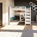 Produktbild Marlux-Meble Hochbett JSM-7 90x200 TREPPE RECHTS mit Schreibtisch Schränke und Ausklappbares Sofa 70x180 Matt Funktionsbett Etagenbett Stockbett Kinderhochbett Jugendhochbett (Weiß Matt)
