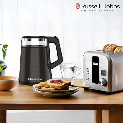 Image of Russell Hobbs NeoKettle 1.2L 1350W Black Stainless Steel Kettle | Fast Boil, Auto Shut-Off & Dry Boil Protection | Cool-Touch Handle, 360 Swivel Base & Stylish Compact Design | RJK1200
