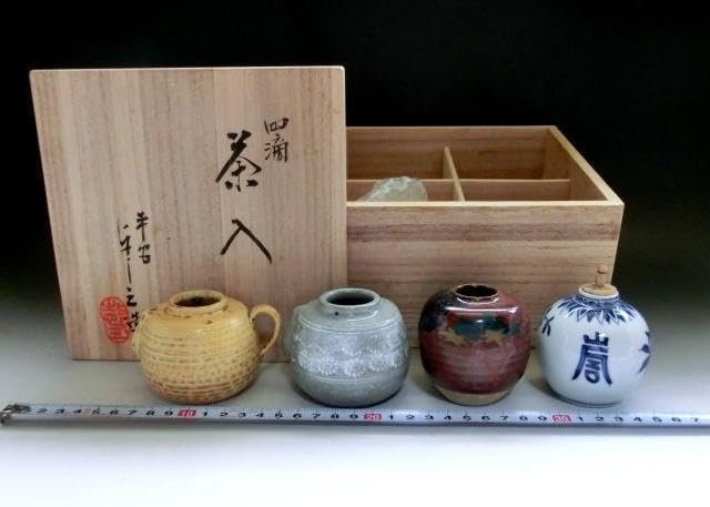 茶入■平安 浅見よし三 窯変 四滴茶入『浅見　与し三』造 色変四滴茶入 骨董品■ 茶入□平安 浅見よし三 窯変 四滴茶入『浅見 与し三』造