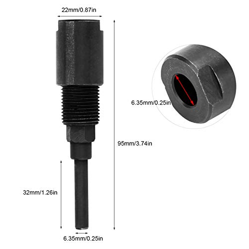 Oumefar 1/4Inch 6.35Mm Shank Router Bit Hard Alloy Collet Extension Rod Chuck Holder Engraving Machine Extension Rod For Woodworking Milling Cutter #TOP3