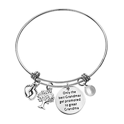 Great Grandma Bracelet Only the Best Grandmas Get Promoted for Great Grandmas Christmas Birthday Gift Bangle for Grandmother Grandma to Be Baby Announcement Gift