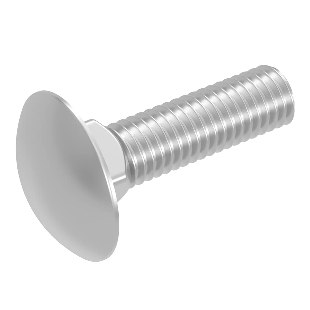SECCARO - Lot de 20 viti di serraggio M10 x 40 mm, acciaio inossidabile V2A VA A2, DIN 603 / ISO 8677, testa piatta tonda con estremità quadrata, filettatura totale