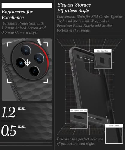 Image of WOW IMAGINE Back Cover for Vivo X200T 5G with Hexa Cube Design | Ultra Slim Soft Rubberised Case | Inner Velvet Fabric | Flexible Mobile Case | Camera Protection - Black
