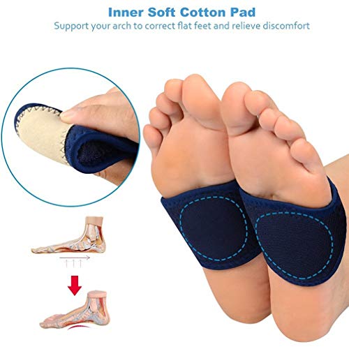 Arch Support Elastic Bandage, 2Pcs Orthotic Insole Sleeves Metatarsal Pad Compression Brace Wraps, Plantar Fasciitis Flatfoot Heel Spurs Arch Pain Relief No-Slip Foot Pad #TOP4