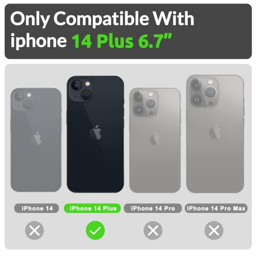 Inbeage [4 In 1 Ring Stand Case For Iphone 14 Plus Case,With Screen Protector+Camera Lens Protector+Hand Strap,Silky Touch Silicone Cover With 360° Kickstand,Full Protection,6.7 Inch (Cranberry Red) #TOP1