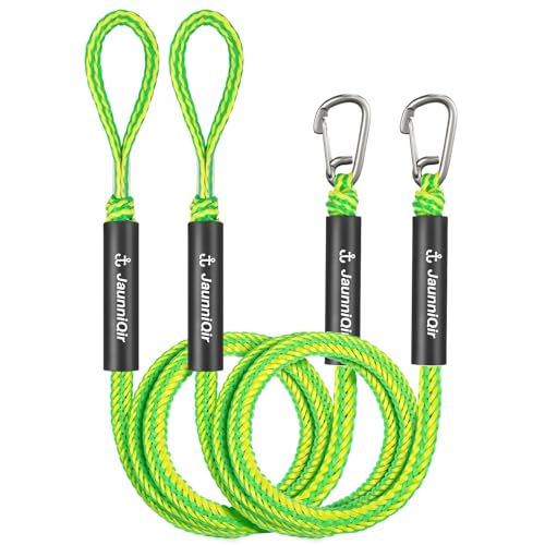 Bungee Boat Dock Line mit 316 Edelstahlclip Bootszubehör 213cm Anlegeleine für Boote PWC Kajak SeaDoo Jetski Ponton Motorboot Integrierter Snubber(2 Stück Grün)