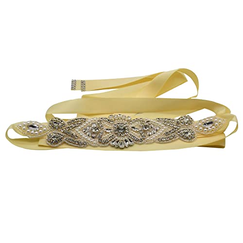 Syiomlis Rhinestone Wedding Dress Belt Bridal Belt,Bridesmaid Gown Sash for Wedding Bride/Baby Shower Dress