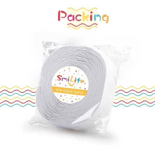 Bande élastique antidérapante élastique blanc de couture 3,8 cm de large 12 m - 3