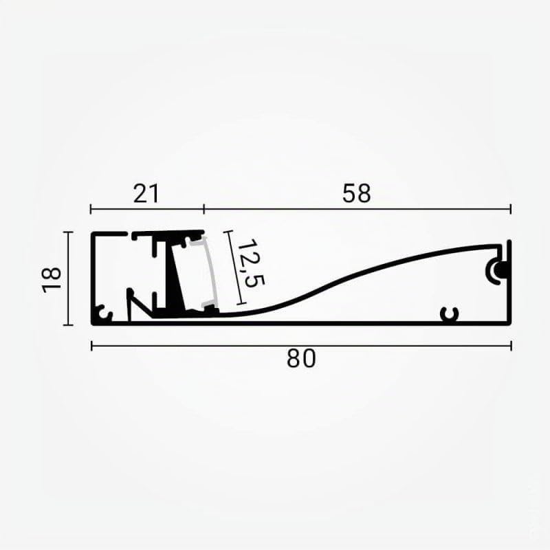 Profilé Aluminium Plinthe Couleur Noir 2M pour Ruban LED 10mm - SILAMP