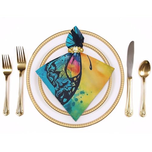 Servilletas de tela butterfly tie dye 4 piezas miniatura 3