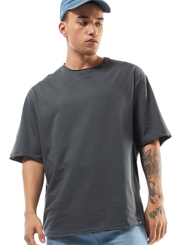 Image of Bewakoof Men's Solid Oversized Fit T-Shirt
