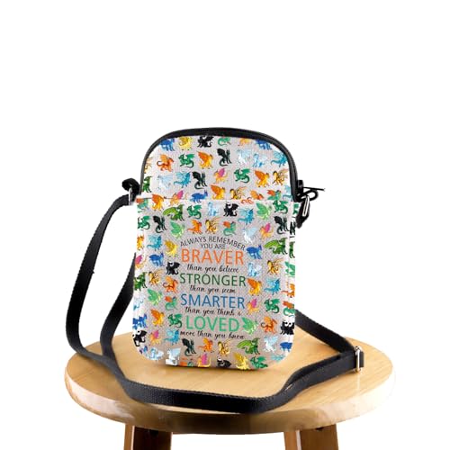 JYTAPP Dragon Novel Crossbody Bag Novel Dragon Tribes Gifts You Are Braver Stronger Than You Bookish Gift