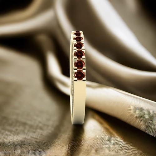 Dazzlingrock Collection Round Gemstone or Diamond Womens Half Eternity Style Wedding Stackable Band, Available in 10K/14K/18K Solid Gold & 925 Sterling Silver3