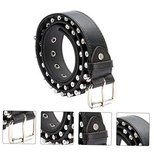 BESPORTBLE Studded Bullet Belt Men's Punk Style Waist Belt Black Stretchable for Comfort2