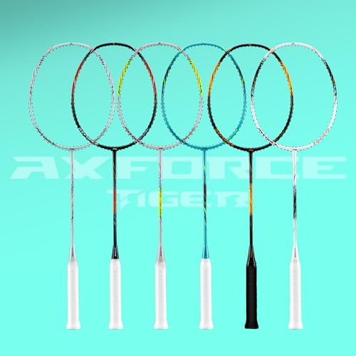 Image of Li-Ning Axforce Tiger Strung Badminton Racquet for Professional Players| 32 LBS Max Tension | Head Heavy | 7mm Flexible Shaft | Carbon Fibre Frame