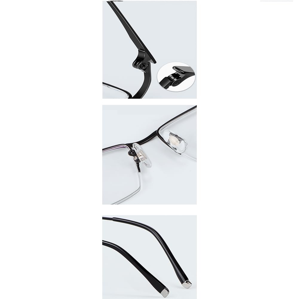 JIETIAN Gafas Lectura Alta definición con Lentes Resina asférica Hombres Titanio Puro para Proteger los Ojos la luz Azul la computadora Tallas de +0,5 a +3,0.,Negro,+2.0